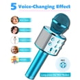 thumbnail image 5 of BONAOK 2 Pack Karaoke Microphone for Kids, Wireless Bluetooth Karaoke Microphone for Singing, Portable Handheld Mic Speaker Machine, Gifts Toys for Girls Boys(Blue & Pink), 5 of 7