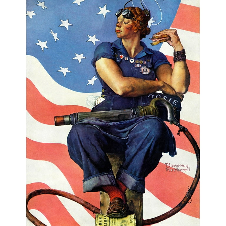 Marmont Hill Rosie the Riveter by Norman Rockwell Painting Print on  Canvas 