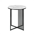 thumbnail image 2 of Bowery Hill Table d'Appoint Minimaliste en Métal à Lattes - Marbre Calacatta Noir, 2 of 8