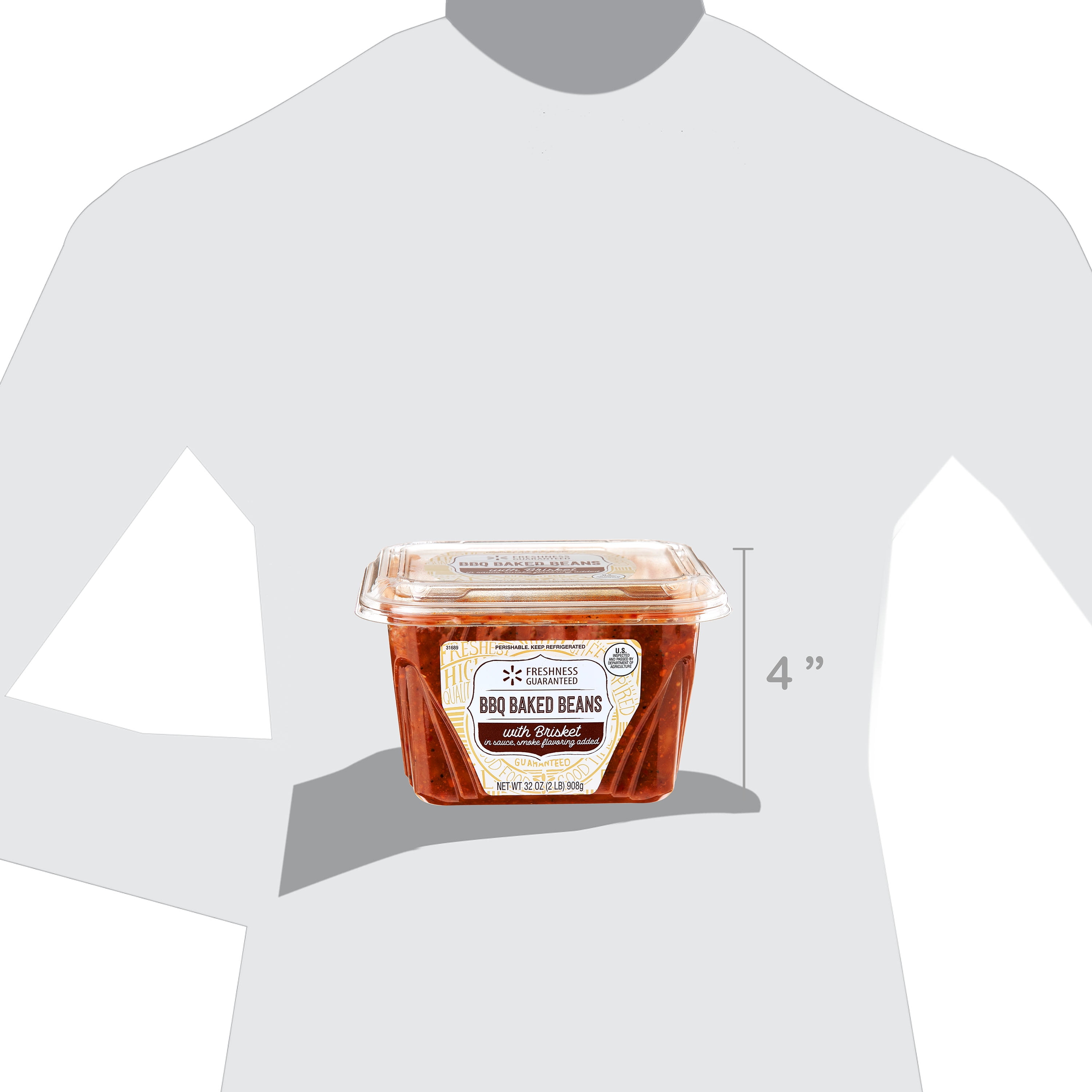 Freshness Guaranteed Baked Beans with Brisket, 32 oz Tub (Refrigerated)