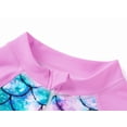 thumbnail image 3 of Serdomi Girls One Piece Rash Guard Swimsuit Cute Purple Mermaid Scales Print Zipper Toddler Bathing Suits Size 4, 3 of 7