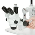 thumbnail image 2 of AmScope - 7X-45X Simul-Focal Stereo Zoom Microscope on Boom Stand with 144 LED Ring Light - SM-4NTP-144, 2 of 5