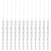 Lilixerw 12 PCS Acrylic Christmas Icicle Ornaments,Transparent Ice Crystal Pendants,Shattered Ice Christmas Tree Decor with Hanging Loops for Windows Doors,Clear