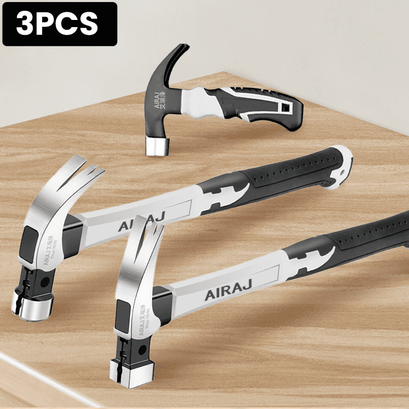 AIRAJ 3pcs Set of Sheep Horn Hammer, Shockproof and Wear-Resistant Hammer Head, Anti-Skid Handle, Electrician Specific Hammer