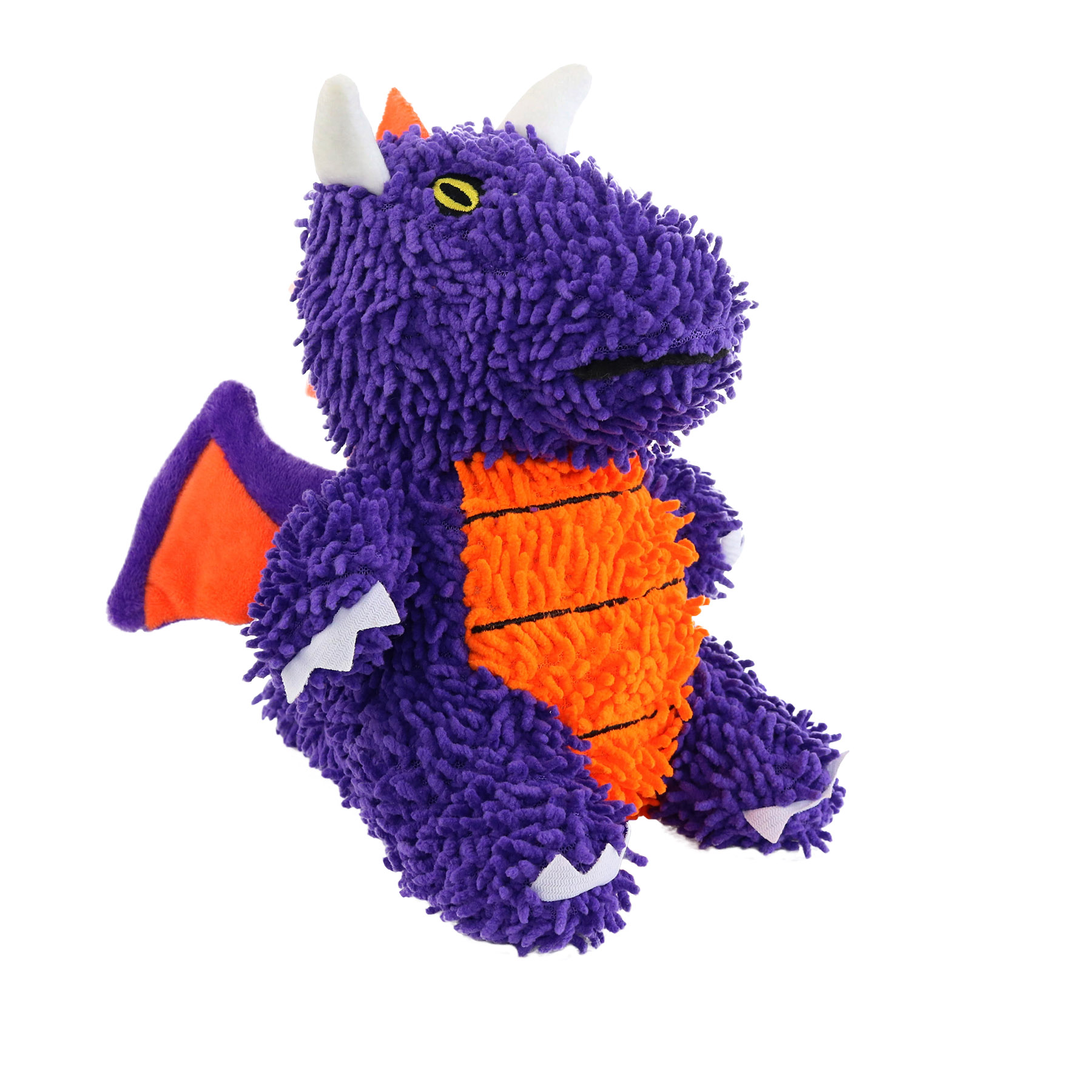 Mighty Microfiber Ball Med Dragon Purple, Durable Squeaky Dog Toy