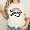 thumbnail image 2 of Teacher Rainbow Fun Teacher Shirt for Adult Women For 1st and Last Day of School Black on Natural Shirt Adult Large, 2 of 4
