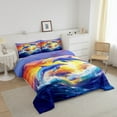 thumbnail image 3 of Erosebridal Couple Dolphin Bedding Twin Comforter Set, Ocean Wave Down Comforter, Romantic Sunset Decor, Breathable 2pcs, 3 of 8