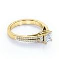 thumbnail image 4 of JeenMata Stunning 0.58 Carat Princess Cut Moissanite - Pave Ring - Antique Ring - Double Band Engagement Ring - 18K Yellow Gold over Silver, 4 of 7