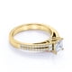 thumbnail image 4 of JeenMata Impresionante Anillo Pavé de Moissanita de Corte Princesa de 0,58 Quilates Anillo Antiguo, Anillo de Compromiso de Doble Banda, Oro Amarillo de 18 K sobre Plata, 4 of 6