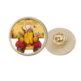thumbnail image 1 of Broche de oro metálico circular Cartoon Retro Vintage car transport Britain UK, 1 of 3