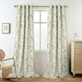 thumbnail image 2 of DriftAway Living Room Curtains Blackout 84 Inches Long Black and White Lined Thermal Window Drapes for Bedroom Grommet Farmhouse Leaf Home Decoration 2 Panels Linen Black Line, 2 of 8