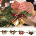 thumbnail image 5 of Vintage Rustic Christmas Bell Hanger with Red Bow, Iron Jingle Bells for Front Door Wall Window Xmas Tree Ornament and Holiday Home Decor, 5 of 5