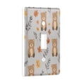thumbnail image 2 of Yayeee Toggle Light Switch Wall Plate 1-Gang 4.5"x2.7" Home Decorative Outlet Cover, Brown Cartoon Bears, 2 of 7