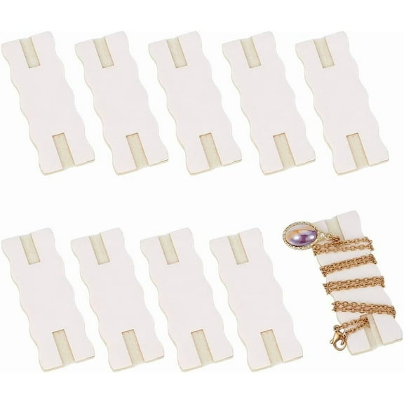 10pcs Portable Tangle-Free Jewelry Organizer 2.5x1x0.1 Inch White Rectangle Tangle-Free Necklaces Organizer Necklace Card Holder Universal Jewelry Storage Case