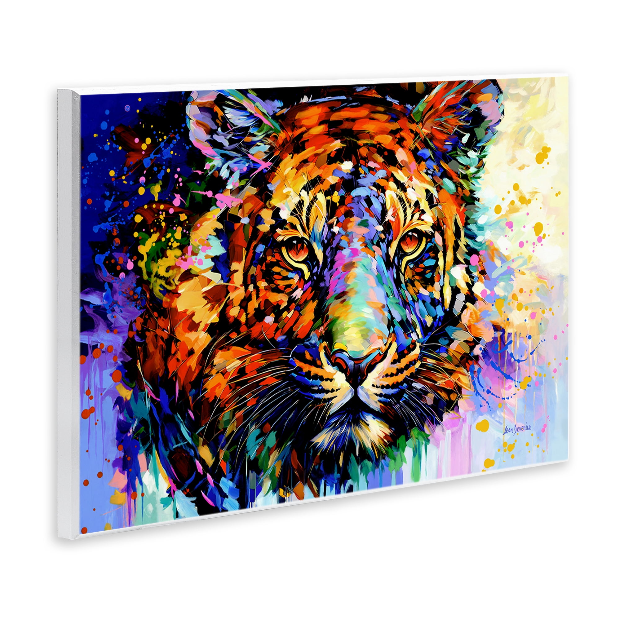 Stupell Industries Tiger's Wild Wonder Animals & Insects Painting Unframed Art Print Wall Art, 19 x 13