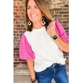 thumbnail image 4 of Redhotype Flirty Puff Sleeve Top: White Tweed, All-Day Chic!, 4 of 8