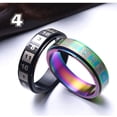 thumbnail image 4 of LAICAIW 6MM Unisex Stainless Steel Dice Number Rotatable Ring, 4 of 5