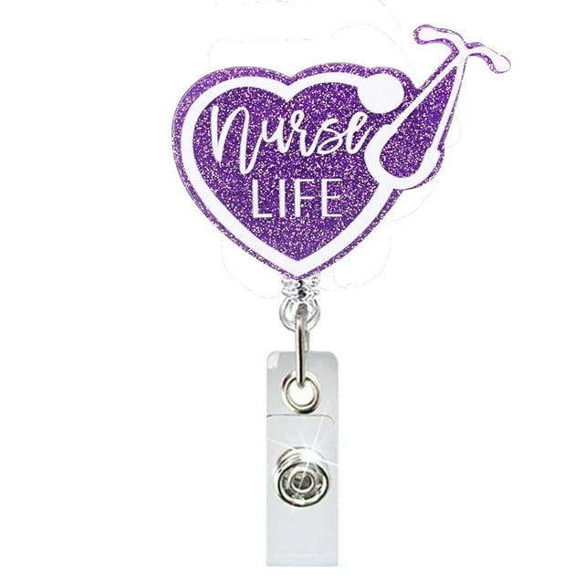 Bobine de Badge Rétractable Pailleté Accessoire à Languette Porte-Badge Acrylique Réutilisable Porte-Cartes d'Identité avec Clip pour Travail École Événements Fêtes et Plus Guirlande Perlée Petite Chaîne pour Suspendre