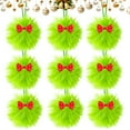 thumbnail image 3 of Summercome Green Furry Christmas Ball Ornaments 2.36 Inch Furry Elf Ornaments Xmas Hanging Decorations Lime Green Soft Faux Fur Pom Pom Ball Decor for Christmas Tree Party Supplies, 3 of 9