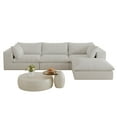 thumbnail image 6 of MAYEERTY 118.2" Cloud Sofa White Corduroy Fabric Deep Seat Double-Layer Design Removable Cushion No Assembly DIY Combination for Multi-Rooms, 6 of 6