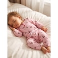 thumbnail image 6 of Loicainy Infant Baby Girls Fall Outfit 3 6 9 12 18 Months Cherry Print Long Sleeves Romper and Pants Clothes Set, 6 of 6