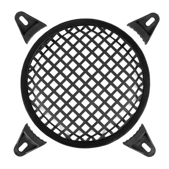 6.5 Inch Black Vehicle Audio Speaker Cover Metal Mesh Subwoofer Grill Horn Guard with 4 Clips