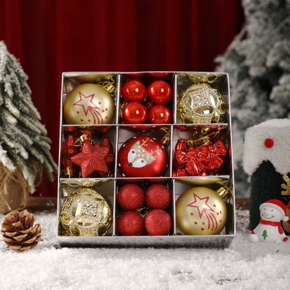 35PCS Christmas Ornaments Balls Electroplated Xmas Tree Decorations Hanging Colorful Christmas Balls Ornaments Set