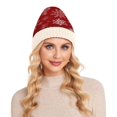 thumbnail image 7 of BZSMCE Winter Beanie Hats Casual Warm Cozy CapRed Snowflake Script Magic Pattern, 7 of 7