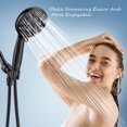 thumbnail image 4 of JDO High Pressure Handheld Shower Head, 6 Spray Settings Shower Head with Handheld, 4.3" High Flow Hand Held Shower head Set with Stainless Steel Hose and Adjustable Bracket (Matte Black), 4 of 10