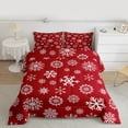 thumbnail image 2 of Homewish Winter White Snowflake 3-Piece Full Size Comforter Sets For Children Teens Adults,Happy Christmas Xmas Bedding Comforter Set,Festival Theme Lightweight Bedding Sets,Super Cozy Room Decor, 2 of 8