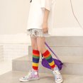 thumbnail image 5 of Rainbow Color Stripe Kids Girl Boy Autumn Elastic Knee High Socks Stockings, 5 of 7