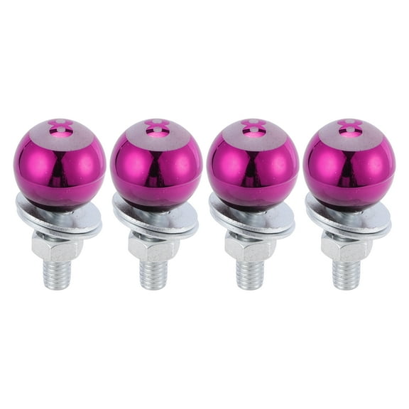 Unique Bargains Universal Motorcycle M6 License Plate Screws Cover 40mm Anti Theft License Plate Screw Frame Bolt Kit Aluminum Alloy Pink 4 Pcs
