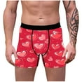 thumbnail image 2 of Jinhomg Mens Holiday Boxers Valentine'S Day Heart Printing Stretch Underwear for Men Breathable Comfortable Low Rise Trunk Underpants 90% off Clearance Sale Pink L, 2 of 8