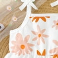 thumbnail image 4 of Tfken Summer Jumpsuit For Girls Sleeveless Spaghetti Strap Square Neck Floral Print Onesie Trendy Kids Smooth Bodysuit Orange Size 3-4 Years, 4 of 5