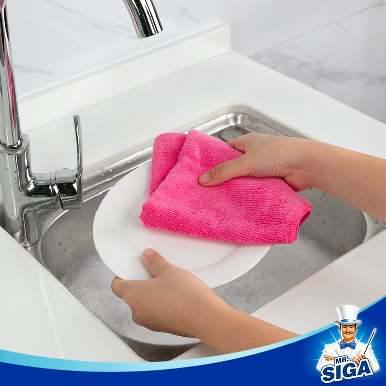 MR.SIGA Microfiber Cleaning Cloth,Pack of 12,Size:12.6 x 12.6