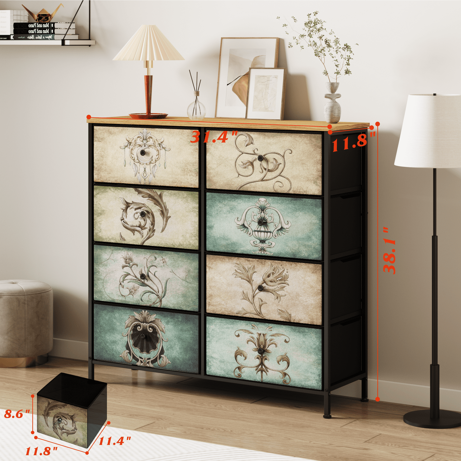 Luxmo 9 Drawer Dresser for Bedroom, Chest of Drawers Closets