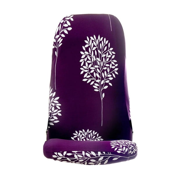 Funda de asiento para silla de oficina, lavable, elástica, de poliéster, giratoria, para silla ejecutiva Púrpura