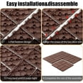 thumbnail image 3 of Olurrisa Solid Wood Interlocking Patio Deck Tiles - 44 packs 12" x 12" Indoor Outdoor Waterproof Flooring Tiles for Balcony, Backyard, Garden & Poolside, All Weather Use, Brown, 3 of 8