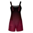 thumbnail image 4 of AWXNJUX Jumpsuits for Women Women's Cargo Shorts Fashion Sleeveless Gradient Jumpsuit (Wine Red,L), 4 of 5