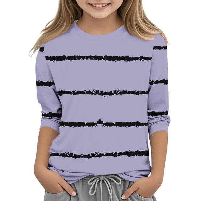 Zpanxa T-Shirts Garçons Imprimé d'Intérêt Manches 3/4 Col Rond Haut T-Shirts Graphique Amusant avec Polyester Spandex 4 Ans