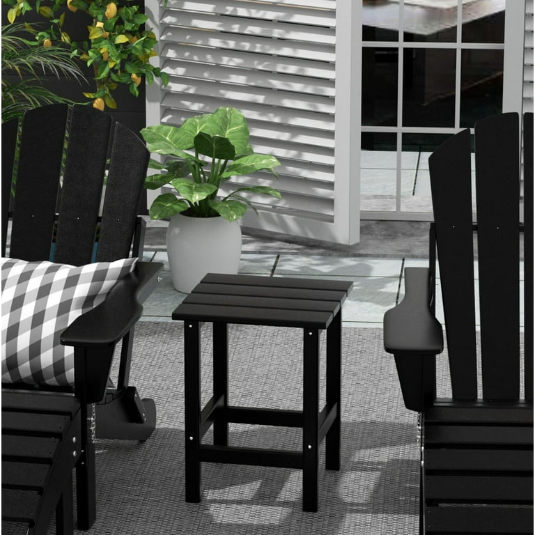 Westin Outdoor Patio Plastic Side Accent Table Black