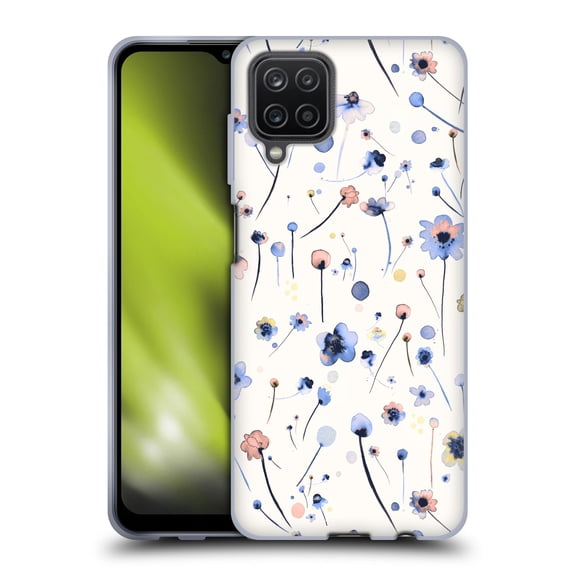 Head Case Designs Officially Licensed Ninola Floral Blue Soft Soft Gel Case Compatible with Samsung Galaxy A12 (2020)