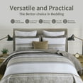 thumbnail image 5 of DUOHONG King Bedspread 100% Cotton Farmhouse Reversible Bedding Set, Brown/Gray/Beige, 120"W x 120"L, 5 of 6