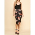 thumbnail image 5 of Made by Johnny Women's Slim fit Bodycon Party Club Night Out Elegant Ruched High Waist Long Pencil Skirt with Side Shirring XS BLACK_FLORAL, 5 of 6