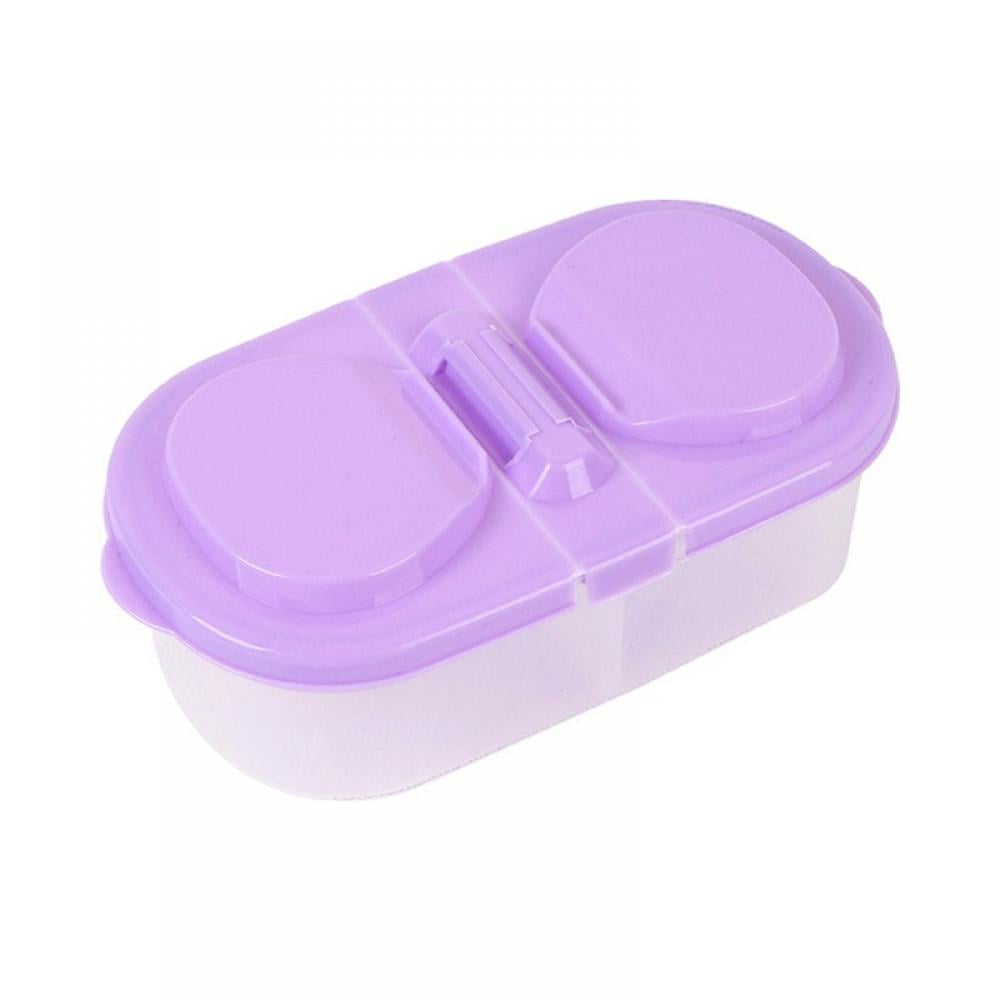 1pc Dual Grid Sealed Food Storage Container With Lid, Multifunctional  Plastic Organizer For Kitchen & Fridge