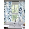 thumbnail image 2 of Blue Botanical Sheer Curtains 63 Inch Length 2 Panels Set, Spring Summer Leaf Pastoral Retro Voile Window Treatment Rod Pocket Curtains Sheers Drapes for Bedroom/Living Room/Kitchen 52x"63"x2, 2 of 7