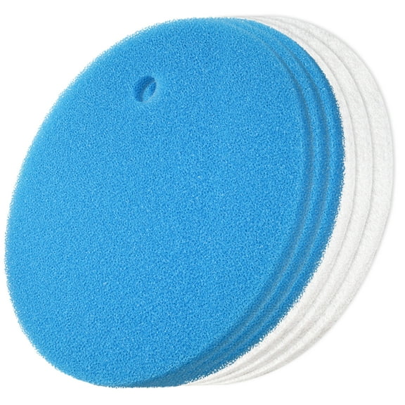 LTWHOME Compatible White Filter Floss and Blue Filter Pad Replacement for Tetra Pond Clear Choice Biofilter (Pack of 6)