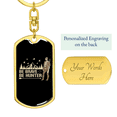thumbnail image 3 of Be Brave Be Hunter Hunter'S Keychain Stainless Steel or 18k Gold Dog Tag Keyring, 3 of 10