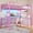 Pink-L-shaped Desk-Full, variant on Ktaxon Twin Loft Bed with L Shaped Desk, Bed Frame with LED Light and Charging Station, Bedroom Space Saving for Kids, Adult, White
