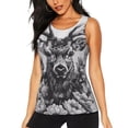 thumbnail image 2 of Picia Monochrome Deer Floral Pattern Women's Workout Tank Top,Breathable Activewear,Slim Fit Athletic Top,Versatile Workout Moisture-wicking top-Medium, 2 of 9